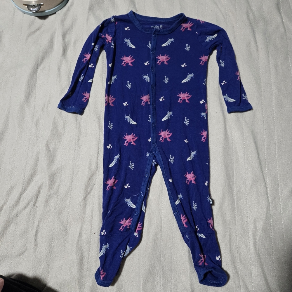 Kyte BABY Blue and Pink One Piece with Playful Print